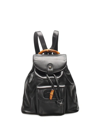 Pre-owned Gucci Multi-compartment Backpack In Black