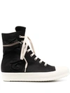 RICK OWENS HIGH-TOP LACE-UP TRAINERS