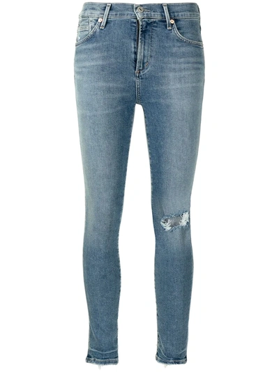 Citizens Of Humanity Cropped Skinny Cut Jeans In Blue