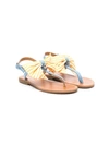 SIMONETTA STRIPE BOW THONG SANDALS