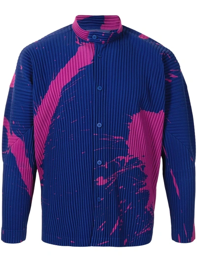 Issey Miyake Paint Splatter-print Shirt In Purple