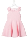 David Charles Floral-apliquée Sleeveless Mini Dress In Pink