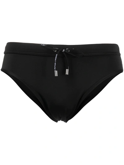 Balmain Logo Plaque Swimming Shorts In Black