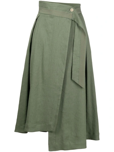 Lorena Antoniazzi High-waisted Asymmetric Skirt In Green