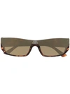 BALENCIAGA SHIELD RECTANGULAR-FRAME SUNGLASSES