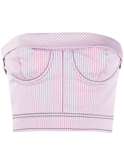 Philosophy Di Lorenzo Serafini Checked Bustier Top In Red