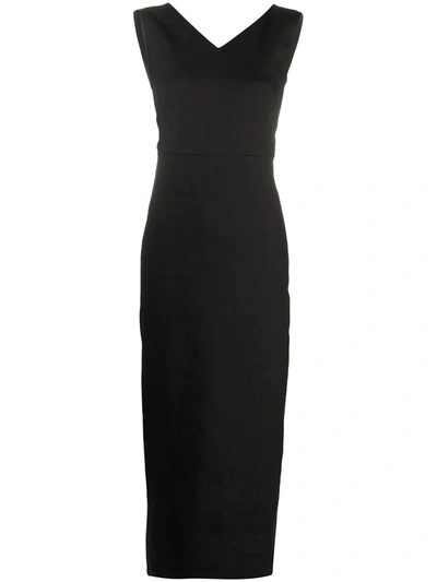 Antonelli Longuette Pencil Sleeveless Dress In Black