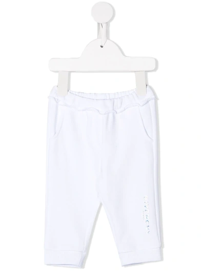 Givenchy Babies' Holographic Logo-print Track Pants In White