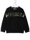 GIVENCHY CAMOUFLAGE-PRINT LOGO-EMBROIDERED SWEATSHIRT