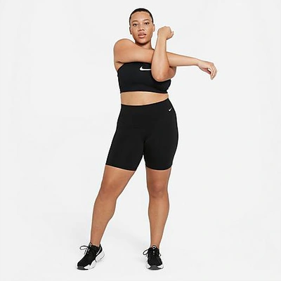 Nike Women's One Mid-rise 7" Bike Shorts (plus Size) In Black/white