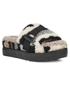 Ugg Women's Fluffita Camouflage Faux Shearling Slippers In Black,grey