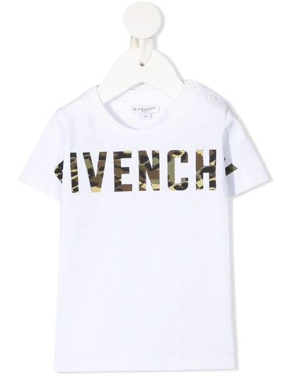 Givenchy Babies' Logo-print Short-sleeved T-shirt In Bianco