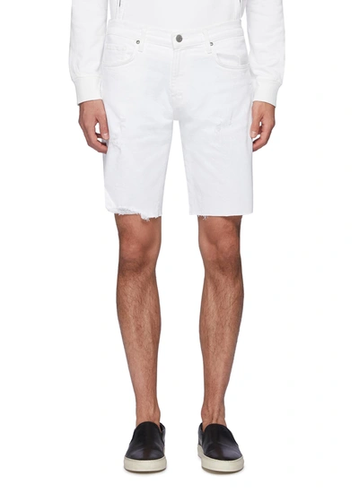J Brand 'eli' Raw Edge Denim Shorts In White