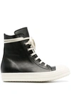 RICK OWENS PHLEGETHON HIGH-TOP LEATHER SNEAKERS
