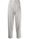 Isabel Marant Étoile Checked Cropped Trousers In Grey