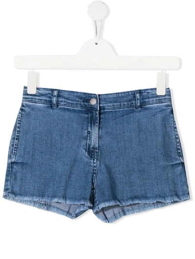 Stella Mccartney Kids' Light-blue Shorts For Girl With Butterfly