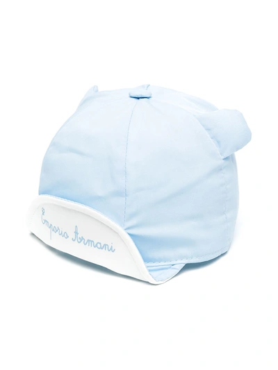 Emporio Armani Babies' Logo-print Cap In Blue