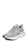 Nike React Infinity Run Flyknit 2 Running Shoe In Grey/ White/ Grey Fog/ Black