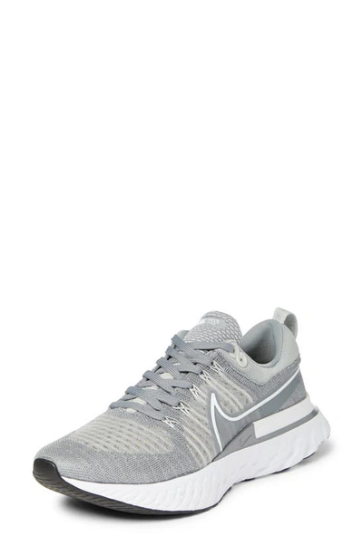 Nike React Infinity Run Flyknit 2 Running Shoe In Grey/ White/ Grey Fog/ Black