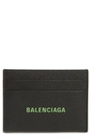 BALENCIAGA CASH LOGO LEATHER CARD CASE,5943091IZI3