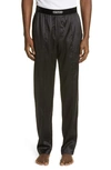 Tom Ford Velvet-trimmed Stretch-silk Pyjama Trousers In Black