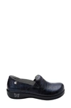 Alegria Keli Embossed Clog Loafer In Croco Noche Leather