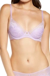 Natori Intimates Flora Contour Underwire Bra With Lace In Light Purple