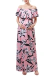 KIMI AND KAI CLARA OFF THE SHOULDER MATERNITY/NURSING MAXI DRESS,972-103350