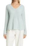 Vince V-neck Shaker Knit Cashmere Sweater In Pale Sage