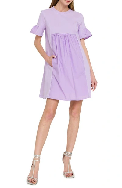 English Factory Solid Minidress In Lilac
