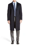Hart Schaffner Marx Sheffield Classic Fit Wool & Cashmere Overcoat In Navy
