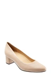 Trotters Kari Womens Block Heel Pointed Toe Pumps In Nude Leather