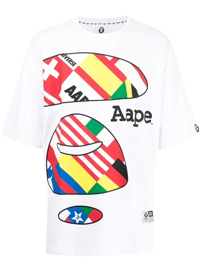 Aape By A Bathing Ape Oversized Universe Cotton T-shirt In White