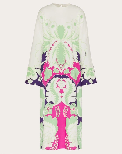 Valentino Printed Silk-crepe Midi Dress In Amethyst/multicolor