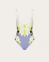 Valentino World Arazzo Print Swimsuit In Cloud/multicolor