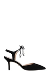 STUART WEITZMAN ORION 75 SANDALS IN BLACK SUEDE,S0480