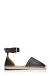 SEE BY CHLOÉ ESPADRILLES IN BLACK LEATHER,SB2615009009A102999