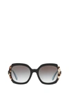 Prada Etiquette 54mm Square Sunglasses In Black Azure / Spotted Brown