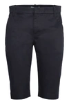 Vince Coin Pocket Stretch Cotton Bermuda Shorts In Blue