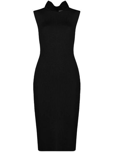 Az Factory Mybody High-neck Bow Dress In Black