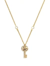 GUCCI DOUBLE G CRYSTAL-EMBELLISHED KEY NECKLACE