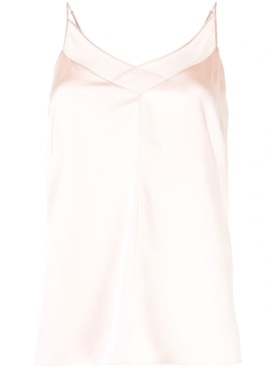 Adam Lippes Silk Charmeuse Chiffon Insert Cami In Pink