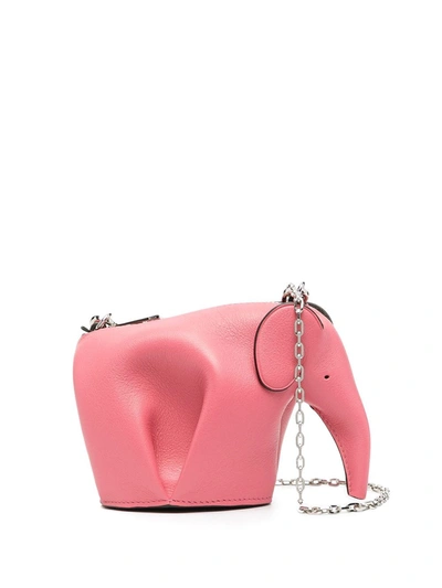 Loewe Elephant Nano皮革小袋 In Pink