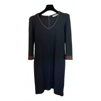 Pre-owned Leonard Wool Mid-length Dress In Black