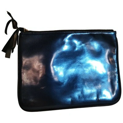 Pre-owned Givenchy Antigona Leather Clutch Bag In Blue