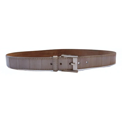 Pre-owned D&g Leather Belt In White