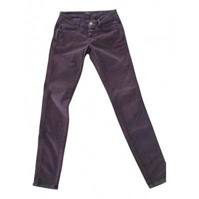 Pre-owned Closed Burgundy Cotton - Elasthane Jeans