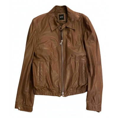 Pre-owned Hugo Boss Faux Fur Jacket In Brown