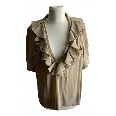 Pre-owned Chloé Silk Shirt In Beige