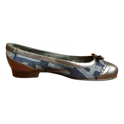 Pre-owned Marc Jacobs Leather Ballet Flats In Blue